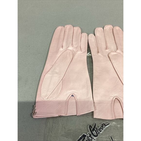 Saks Fifth Ave Wear Right Exclusive Real Kid Pink Women’s Gloves - 7.5 - France - Picture 6 of 11